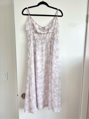 Wilfred Genoa Dress smocked midi dress aritzia floral pink